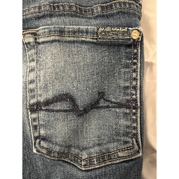 7 For All Mankind Jeans Womens 28 Blue The Skinny Stretch Mid-Rise Dark Wash USA - Picture 3 of 6
